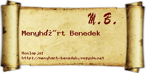 Menyhárt Benedek névjegykártya